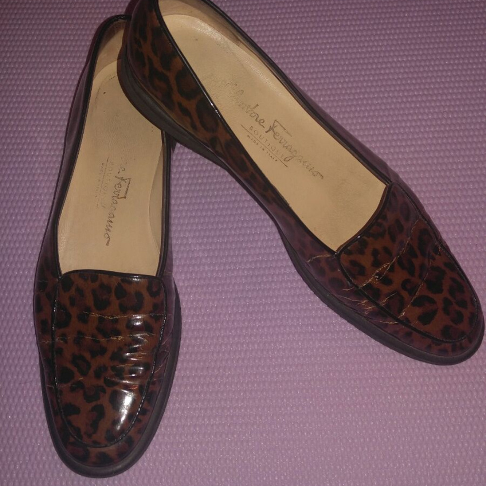 Salvatore Ferragamo Leopard Loafers sz 8